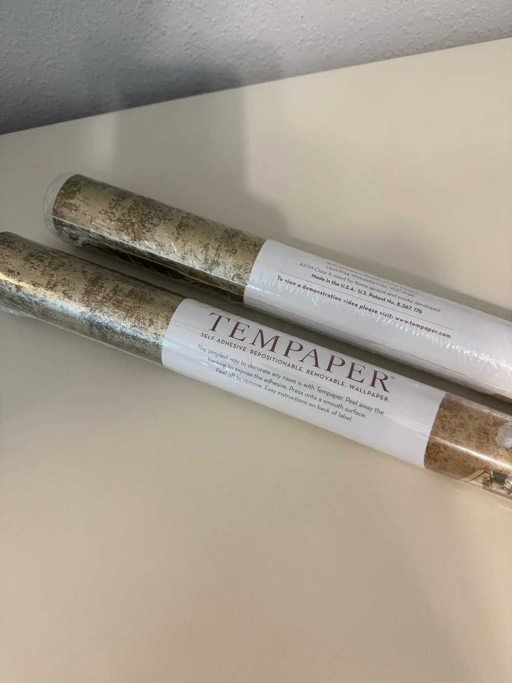Tempaper Distressed Gold Leaf Removable Wallpaper Roll - Selling 2 rolls